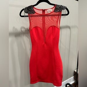 Dress Up Top Shop red embellished dress (2)